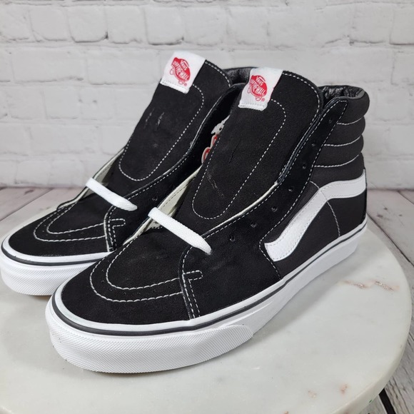 Vans Black and White High-Top Athletic Shoes - Picture 4 of 16